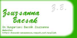 zsuzsanna bacsak business card