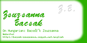 zsuzsanna bacsak business card